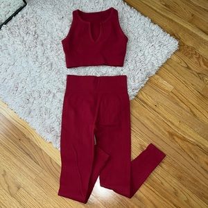 Burgundy/Red Workout Set